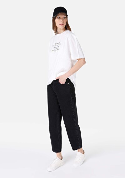 Image de T-shirt À Manches Courtes Blanc Regular Fit Imprimé Femme