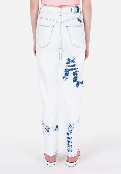 Image de 896 Maria Pantalon Bleu Tapered Leg En Mom Fit Femme