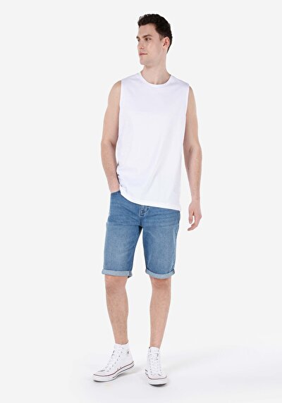 Image de Short Bleu Regular Fit Homme