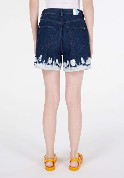 Image de Short Bleu Mom Fit Femme