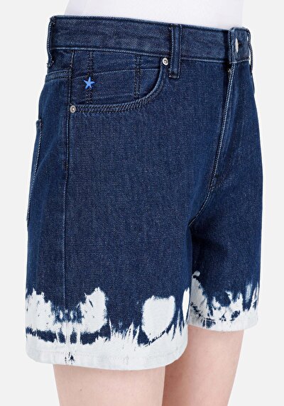 Afficher les détails de Short Bleu Mom Fit Femme