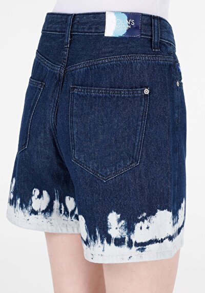 Afficher les détails de Short Bleu Mom Fit Femme