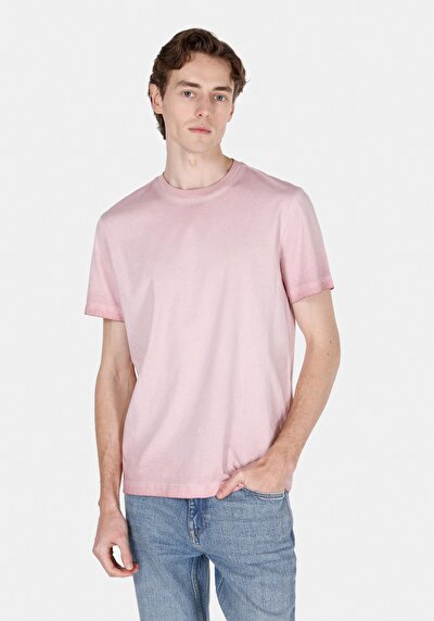 Image de T-shirt À Manches Courtes Rose Regular Fit Droit Homme