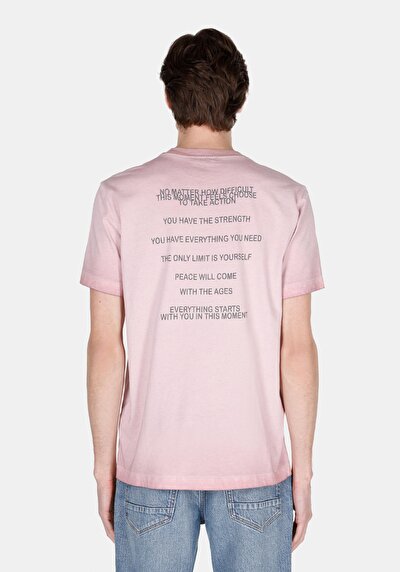 Image de T-shirt À Manches Courtes Rose Regular Fit Droit Homme