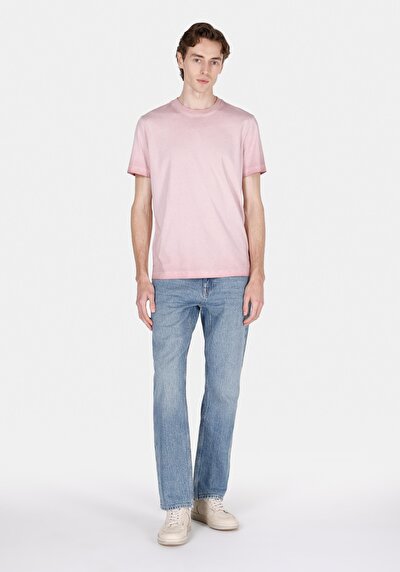 Image de T-shirt À Manches Courtes Rose Regular Fit Droit Homme