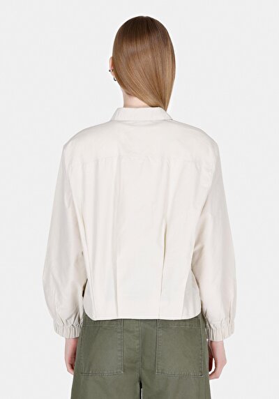 Image de Chemise À Manches Longues Beige Regular Fit Droit Femme