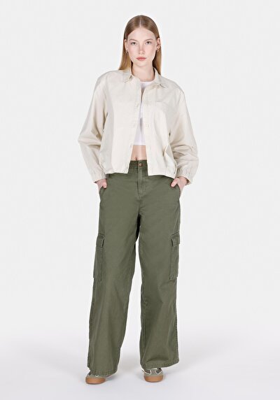 Image de Chemise À Manches Longues Beige Regular Fit Droit Femme