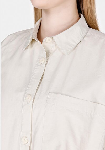 Image de Chemise À Manches Longues Beige Regular Fit Droit Femme
