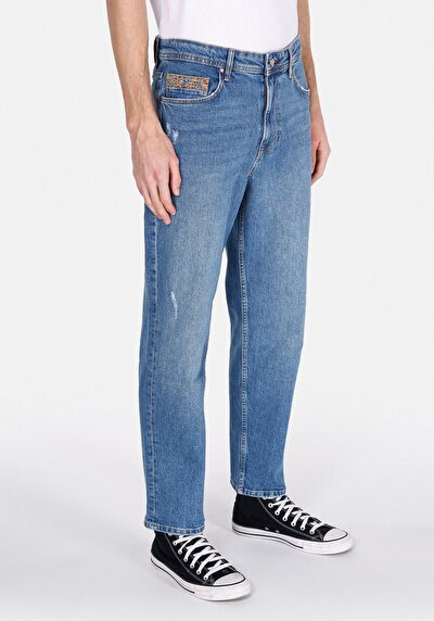 Image de 046 Marco Pantalon Straight Leg Medium Rise En Jean Loose Straight Fit Homme