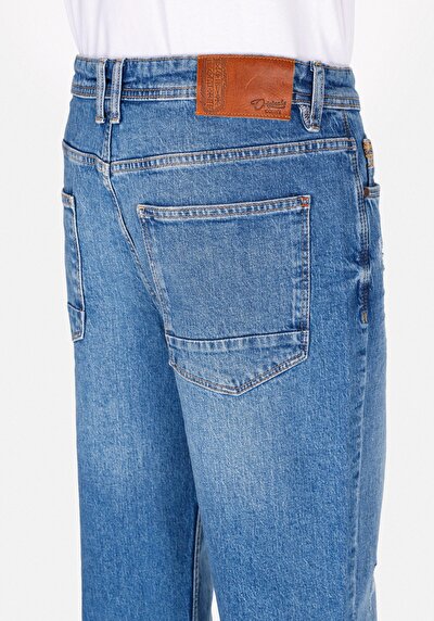 Afficher les détails de 046 Marco Pantalon  Straight Leg Medium Rise En Jean Loose Straight Fit Homme