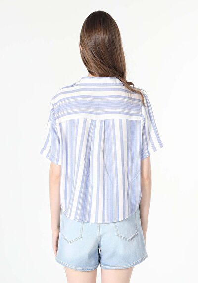 Image de Chemise À Manches Courtes Bleu  Regular Fit Femme