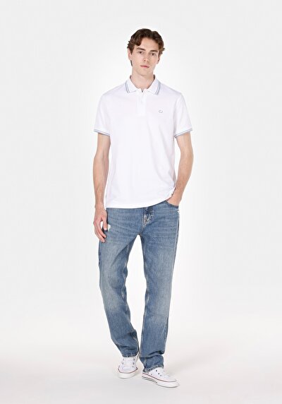 Image de Blanc Homme T-shirt Polo À Manches Courtes