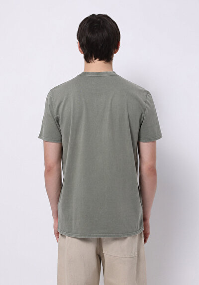 Image de T-shirt À Manches Courtes Kaki Regular Fit Droit Homme