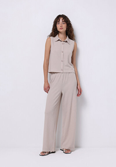 Image de Pantalon De Survêtement Beige Regular Fit Femme