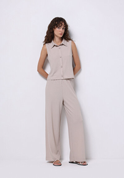 Image de Pantalon De Survêtement Beige Regular Fit Femme