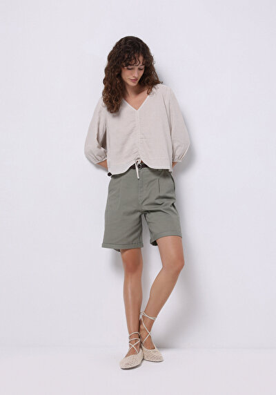 Image de Chemisier À Manches Longues Beige Regular Fit Femme
