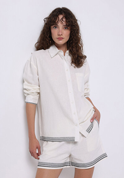 Image de Short Blanc Regular Fit Femme
