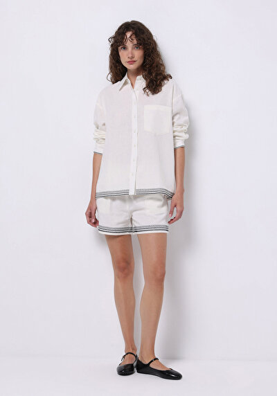 Image de Short Blanc Regular Fit Femme