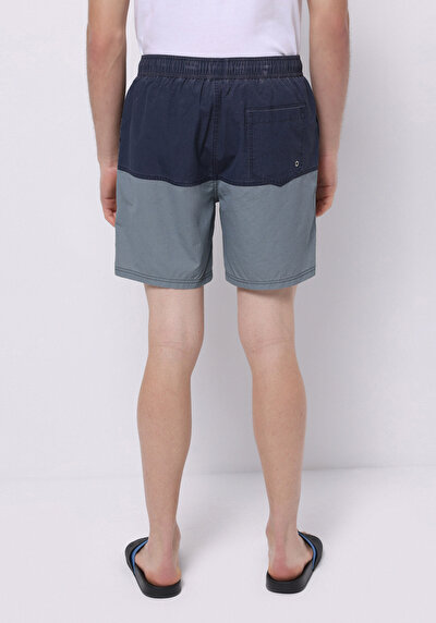 Image de Short De Bain Bleu Slim Fit Doublé Homme
