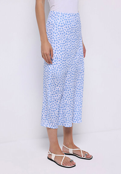 Image de Jupe Bleu Midi Imprimé Ratière Mdi Femme