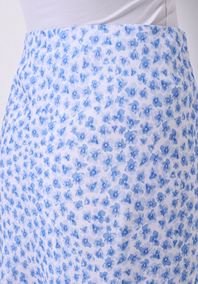 Afficher les détails de Jupe Bleu Midi Imprimé Ratière Mdi Femme
