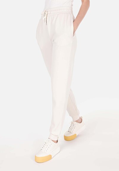 Afficher les détails de Pantalon De Survêtement Ecru Regular Fit Femme