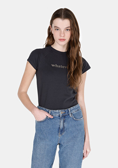 Image de Anthracite Femmes T-shirt À Manches Courtes