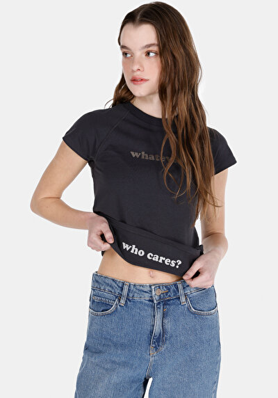 Image de Anthracite Femmes T-shirt À Manches Courtes