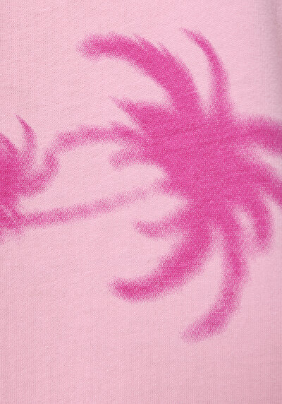 Image de T-shirt À Manches Courtes Rose Regular Fit Imprimé Femme