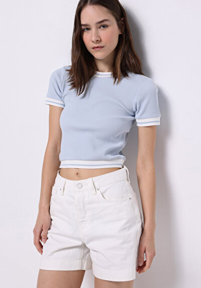 Image de Tricoter Bleu Slim Fit Femme