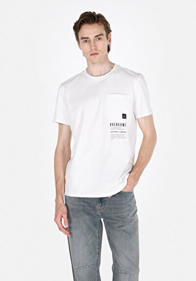 Image de T-shirt À Manches Courtes Blanc Regular Fit Droit Homme