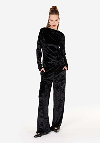 Image de T-shirt À Manches Longues Noir Slim Fit  Femme