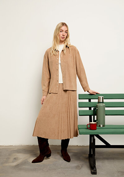 Image de Jupe Marron Regular Fit Droit  Mdi Femme