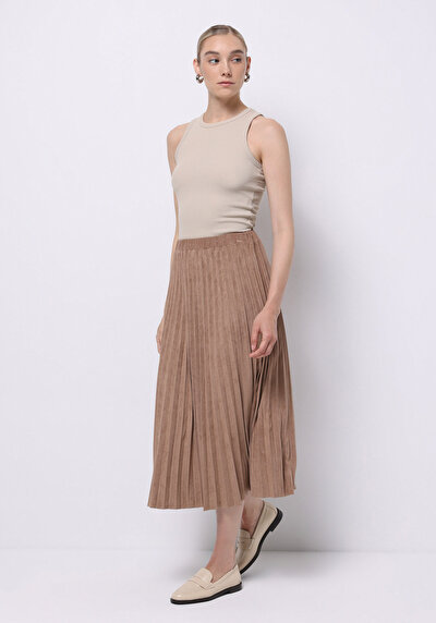 Image de Jupe Marron Regular Fit Droit  Mdi Femme