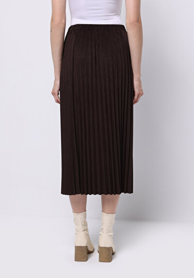 Image de Jupe Marron Regular Fit Droit Mdi Femme