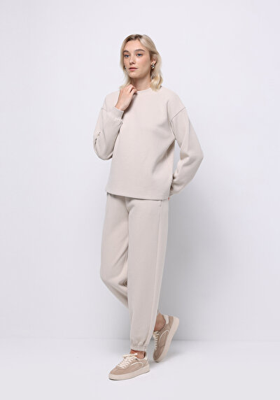 Image de Pantalon De Survêtement Beige Regular Fit Femme
