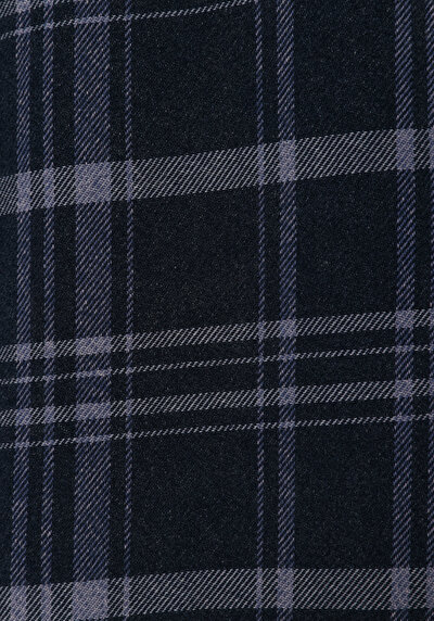 Image de Chemise À Manches Longues Bleu Comfort Fit Plaid Sergé Homme