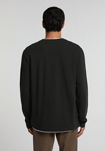 Image de T-shirt À Manches Longues Kaki Regular Fit Homme