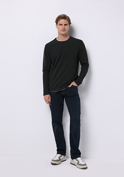 Image de T-shirt À Manches Longues Kaki Regular Fit  Homme