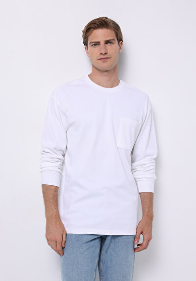 Image de T-shirt À Manches Longues Blanc Comfort Fit  Homme