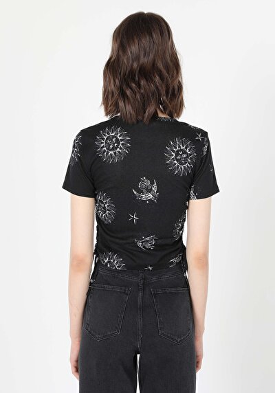 Image de T-shirt À Manches Courtes Noir Femme