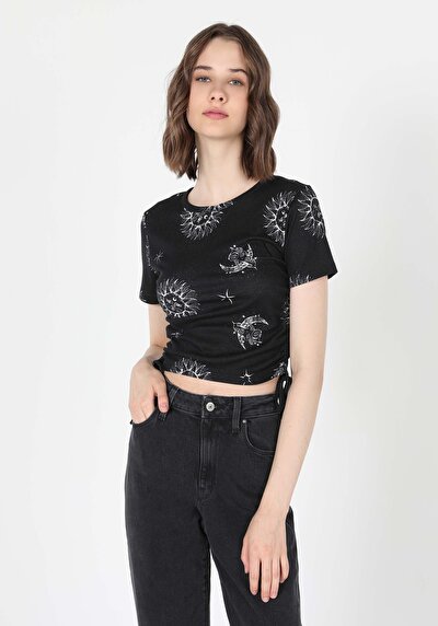 Image de T-shirt À Manches Courtes Noir Femme