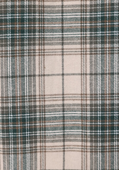 Image de Chemise À Manches Longues Beige Regular Fit Plaid Sergé Homme