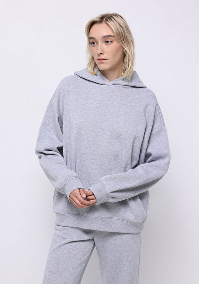 Afficher les détails de Pull-over Gris Oversize Fit  Femme