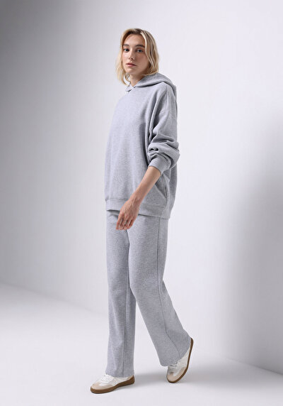 Afficher les détails de Pantalon De Survêtement Gris Regular Fit Femme