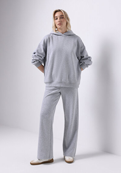 Afficher les détails de Pantalon De Survêtement Gris Regular Fit Femme