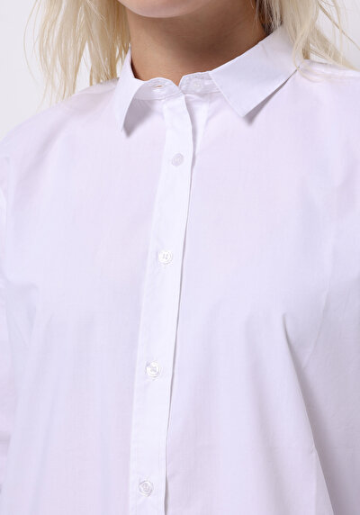 Image de Chemise À Manches Longues Blanc Regular Fit Droit Uni Femme