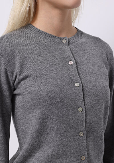 Image de Cardigan Tricot Gris Slim Fit Femme