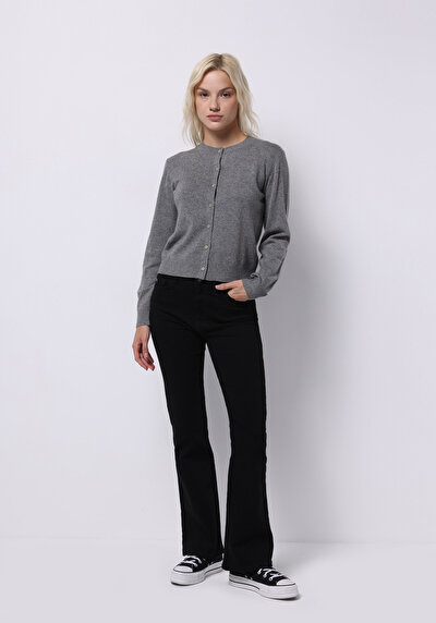 Image de Cardigan Tricot Gris Slim Fit Femme