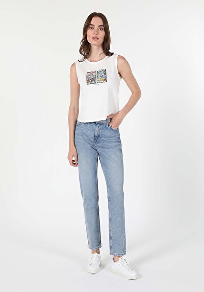 Image de 893 Julia Pantalon Denim Tapered Leg En Boyfriend Fit Femme